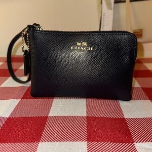 Coach Midnight Blue Wristlet EUC